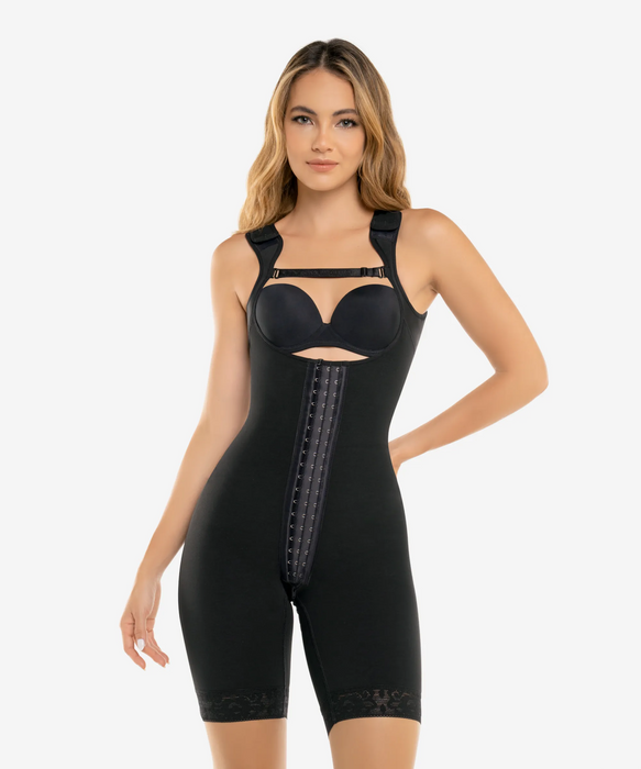 461 - Hook closure high compression bodysuit with zip crotch
