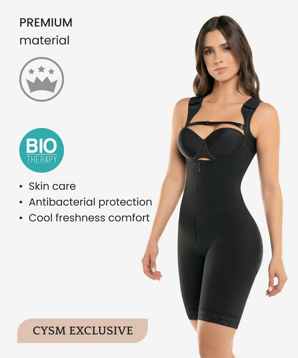 462 - High compression bodysuit with zip crotch