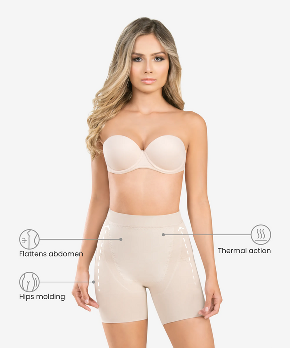 1504 - Seamless Abdomen Contouring Thermal Shorts