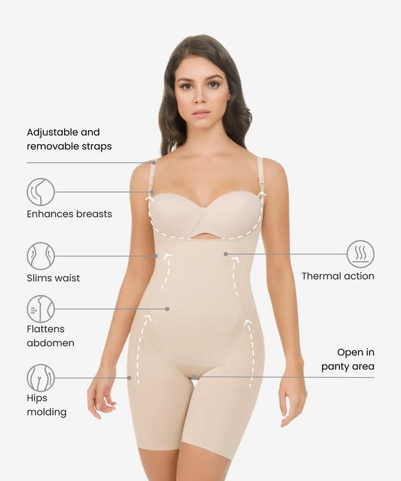 1585 - Seamless Thermal Action Weight Loss Hourglass Bodysuit