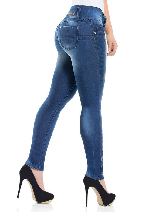 Colombian Casual Push Up Denim Jeans High Rise Waist Jeggings Girdle Pants  Cysm
