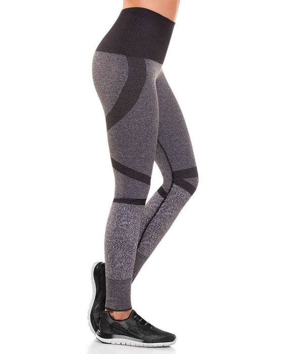 909 - Ultra Compression and Abdomen Control Fit Legging Gray Jaspe